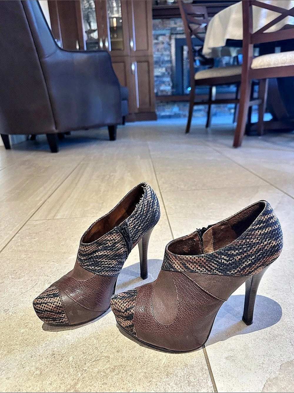 Brown & Black Platform Heels